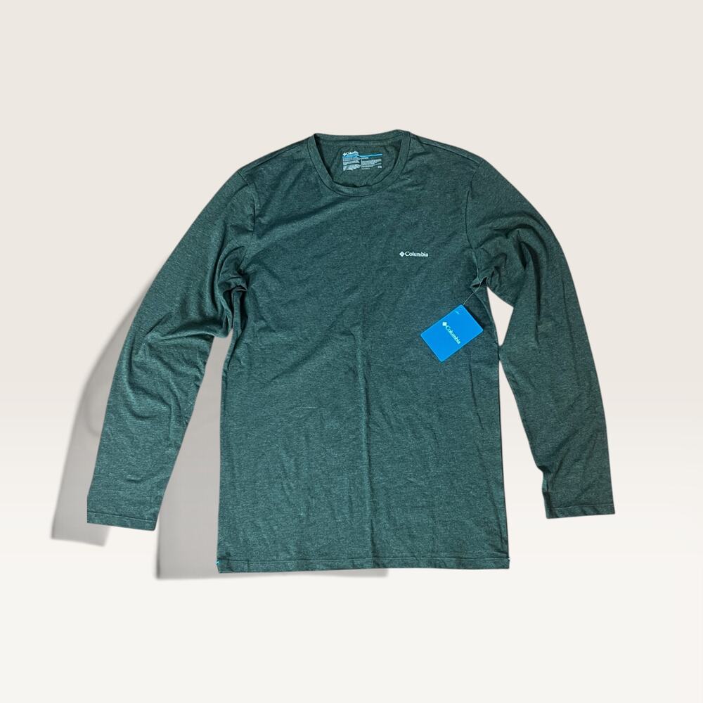 Columbia Sportswear Men's NEW Heather Green Long Sleeve T-Shirt Size Medium